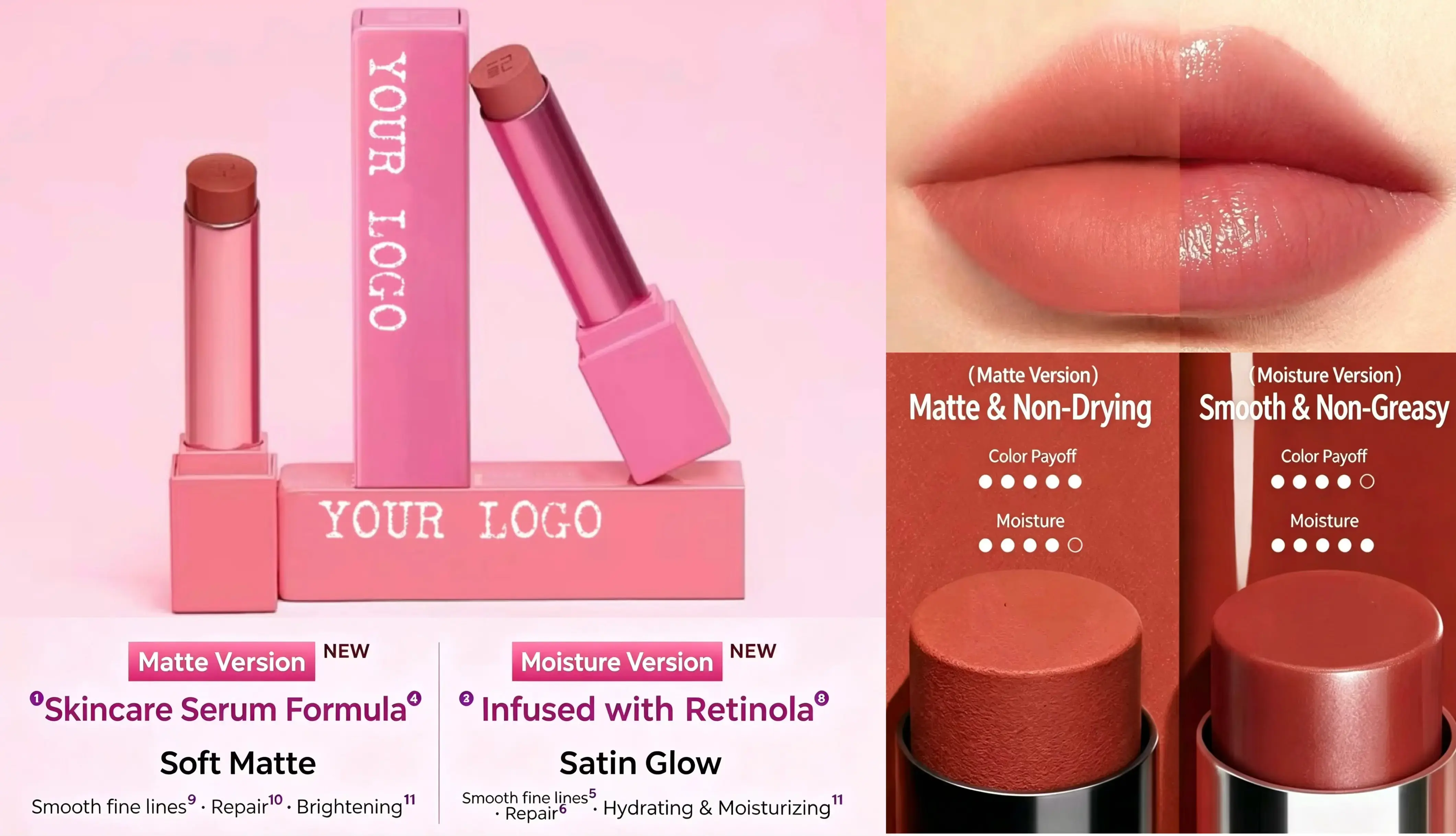 Natural Botanical Dual Texture Lipstick Set