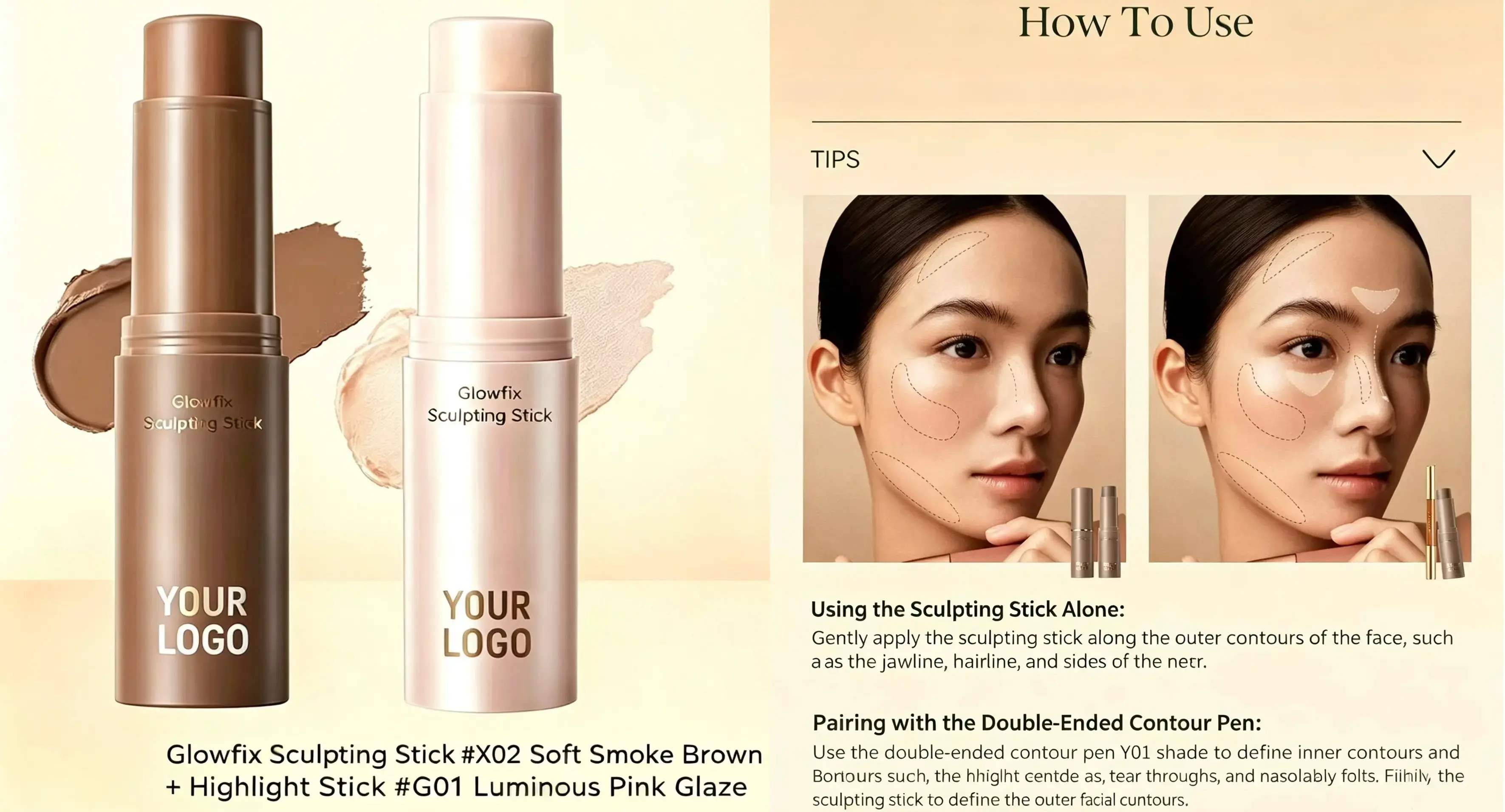 Dual-End Sponge Cream Contour Stick 2